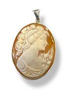 Pendant Mandile 1922 Woman Cammei  in Silver Conchiglia 2MCICM16.2 - 2MCICM16.2